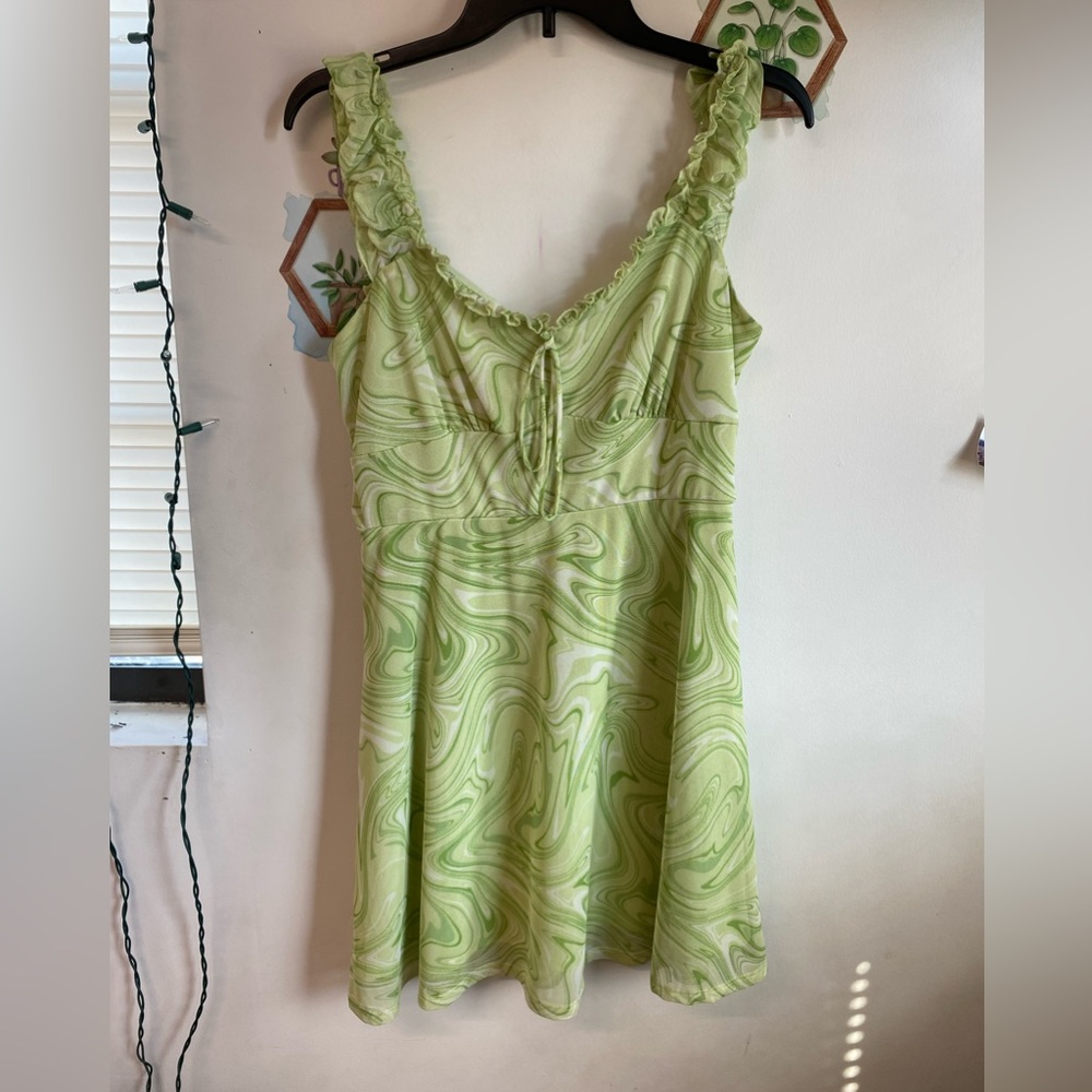 Flowy Green marble dress
